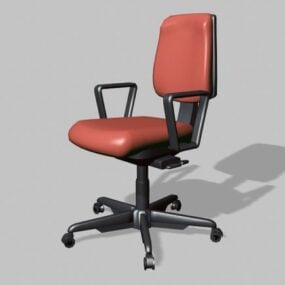 Leather Black Swivel Desk Chair 3d model