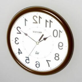 Retro Wall Clock Round Shape 3d model