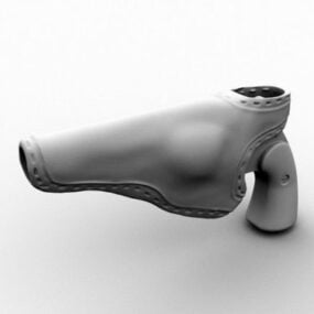 Vintage revolver s pouzdrem 3D model
