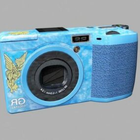 كاميرا ريكو الرقمية حافظة زرقاء موديل ثلاثي الأبعاد