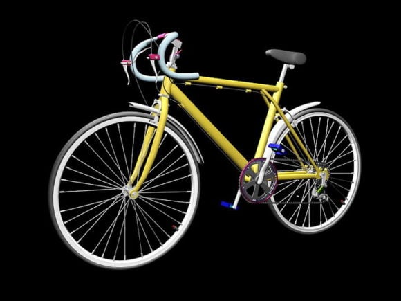 Vélo de course couleur jaune