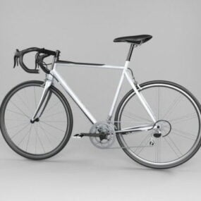 Road Racing Bicycle White Painted 3d model