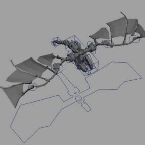 Roboter-Drachen-Animation mit Rig-3D-Modell