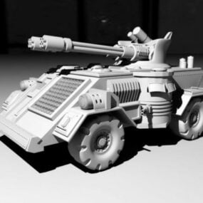 דגם 3D של טנק קרבי רובוטי