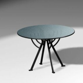 Круглий вуличний стіл зі сталевими ніжками 3d модель