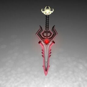 Ruby Sword Game Weapon 3D-malli