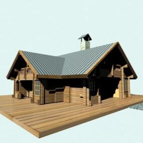 Modern House Simple Building 3d model