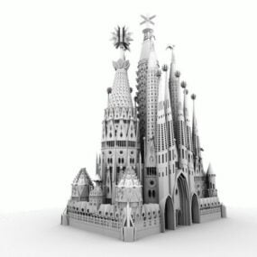 Modello 3d della torre gotica