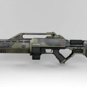 3д модель автоматического винтовочного пистолета Scifi