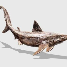 Modello 3d della scultura fossile di squalo