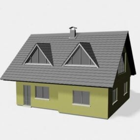 Einfaches 3D-Modell eines Einfamilienhauses