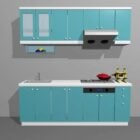Keukenblok klein appartement blauw