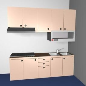 مدل سه بعدی طراحی آشپزخانه کوچک