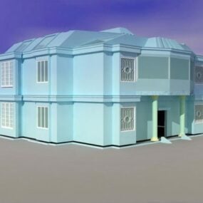 3d модель маленького тропічного заміського будинку