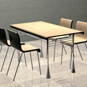 غرفة الطعام طاولة القهوة مجموعة نموذج 3D