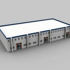 Modelo 3D do pequeno shopping center da fábrica