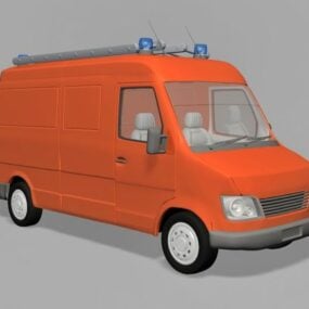 Small Fire Truck Van 3d model