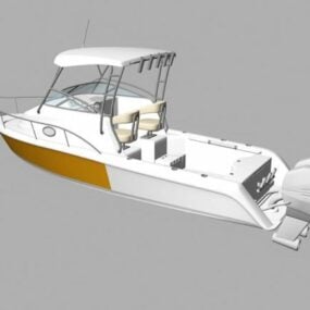 Modernes 3D-Modell einer kleinen Yacht