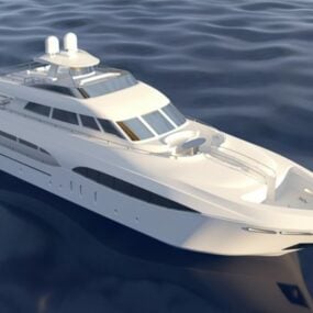 Piccolo modello 3d di yacht di lusso bianco
