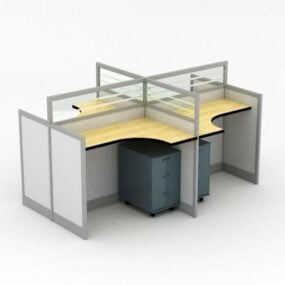 Model Unit Cubicle Kantor Modul 3d