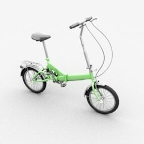 Model 3D roweru z małym zielonym kołem