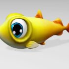 Occhi grandi di pesce giallo