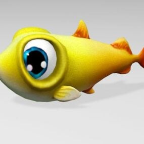 Žlutá ryba Big Eyes 3D model