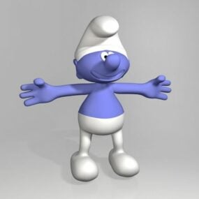 Modelo 3d de personagem Smurf de desenho animado