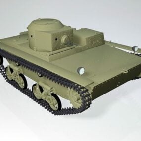 مدل سه بعدی تانک سبک آبی آبی T38 روسی