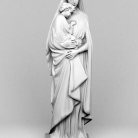 Virgin Mary Statue 3d model