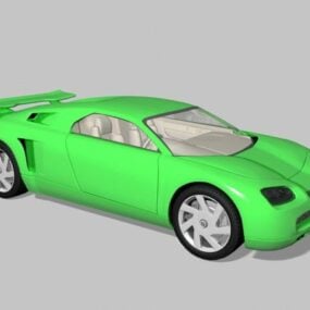 Super sportowy samochód malowany na zielono Model 3D