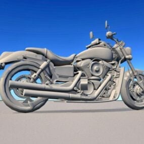 Modelo 3d de motocicleta Cruiser clásica