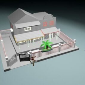 Model Kartun Rumah Manis 3d
