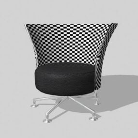 כיסא חבית מסתובב דגם תלת מימד בסגנון מודרני