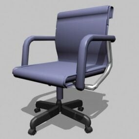 팔이있는 보라색 회전 책상 의자 3d 모델