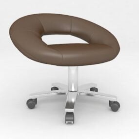 Simple Wood Chair Furniture Brown Color 3d model