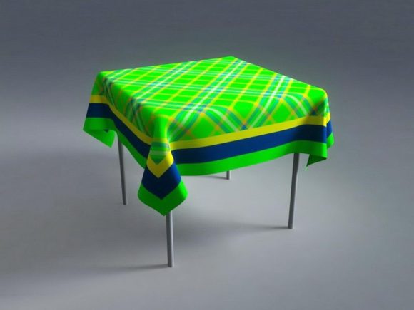 Square Table With Tablecloth