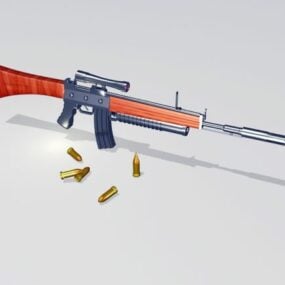 דגם 3D רובה טקטי עם פגזים