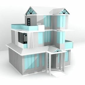 3D-Modell eines dreistöckigen Hauses