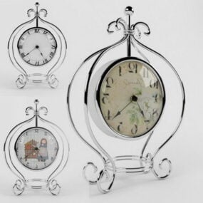Three Vintage Clocks Set 3d model