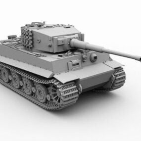 Model 2d Tank Ww1 Tiger 3 Jerman