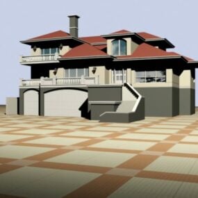 Große Landvilla 3D-Modell