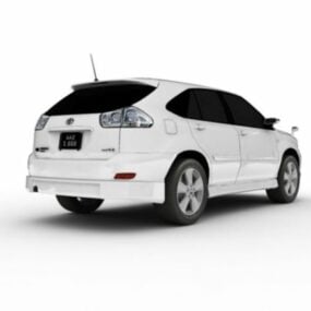 सफेद टोयोटा हैरियर हाइब्रिड कार 3डी मॉडल