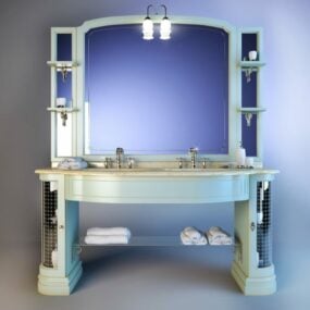 बाथरूम वैनिटी यूनिट पारंपरिक यूरोपीय 3डी मॉडल