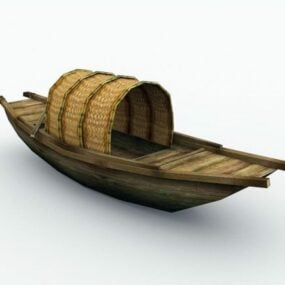 Perinteinen kiinalainen kalastusvene 3d-malli
