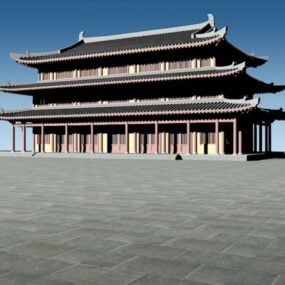 중국 전통 사원 3d 모델