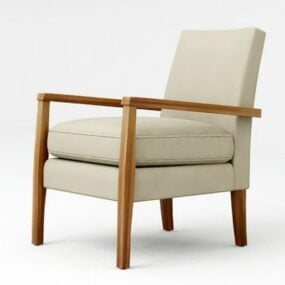 Wood Accent Chair Upholstered 3d model