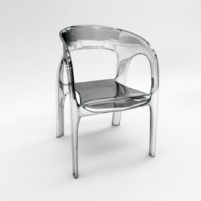 كرسي بذراعين شفاف نموذج الحداثة ثلاثي الأبعاد