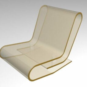 Transparent Acrylic Chair Curved Shape 3d model