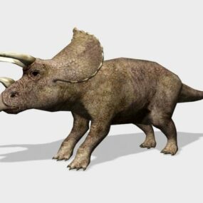 Modelo 3D do dinossauro Triceratops pré-histórico